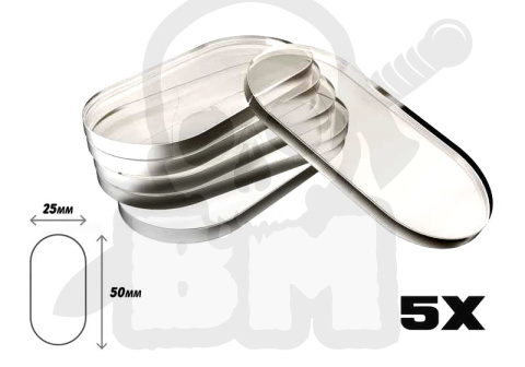 Acrylic Bases Clear Oval Pill 50x25mm podstawki pod figurki 5 szt.