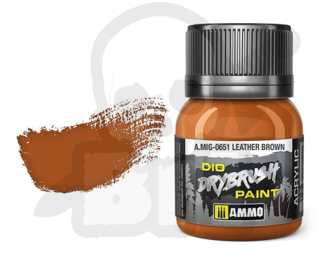 Ammo Mig 0651 Farba Drybrush Leather Brown 40ml
