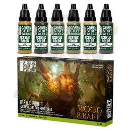 Green Stuff Paint Set - Wood & Bark - farby 6szt.