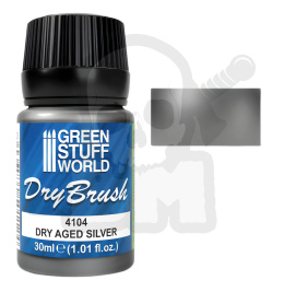 Metallic Dry brush Paint Aged Silver 30ml