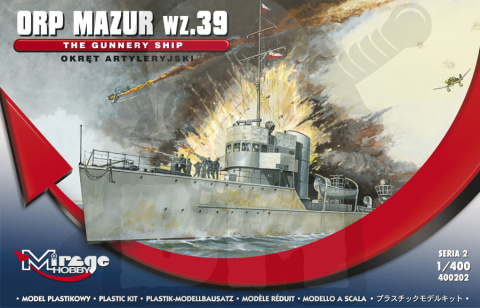 1:400 ORP Mazur wz. 39 Okręt artyleryjski