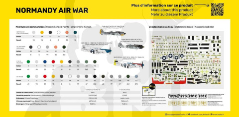 Heller 50329 Normandy Air War FW 190 + P-51 + 46 figurek 1:72
