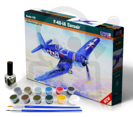 Mistercraft D-205 Starter Set F-4U-1A Corsair 1:72 + farbki 2 pędzelki klej