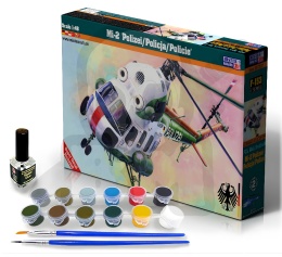 Mistercraft F-153 Starter Set Mi-2 Policja 1:48 + farbki 2 pędzelki klej