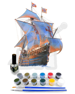 Mistercraft Starter Set Columbus Ship Santa Maria 1:270 + farbki 2 pędzelki klej