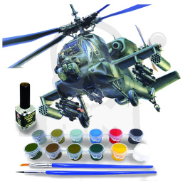 Mistercraft Starter Set Strike Apache 1:72 + farbki 2 pędzelki klej