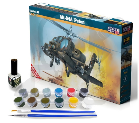 Starter Set AH-64A Peten Apache 1:72 + fabki 2 pędzelki klej