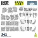 3D Printed Set - Small Ork plates 34szt.