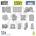 3D Printed Set - Large Ork plates 12szt.
