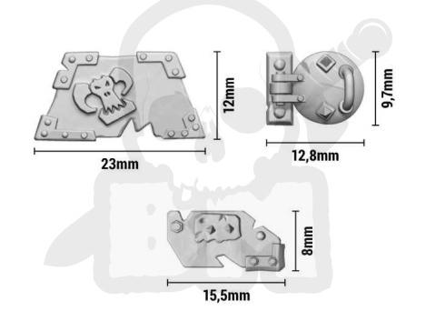 3D Printed Set - Large Ork plates 12szt.