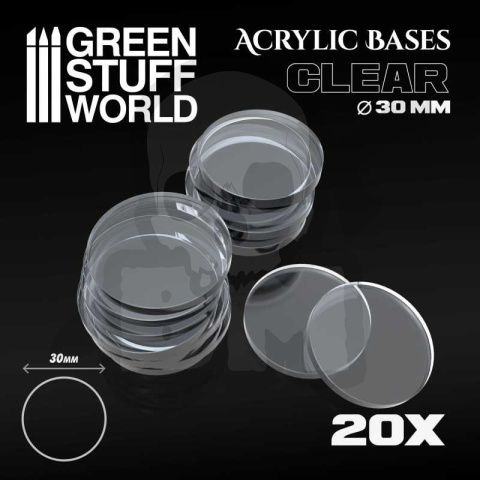 Acrylic Bases Clear 30 mm podstawki pod figurki 20 szt.