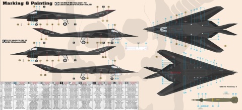 Mistercraft E-05 Starter Set F-117A Night Hawk 1:72 + farbki 2 pędzelki klej