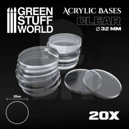 Acrylic Bases - Round 32 mm CLEAR x20