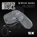 Acrylic Bases Clear Oval Pill 75x50mm podstawki pod figurki 5 szt.