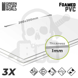 Foamed PVC 1 mm x3 (20x30 cm)