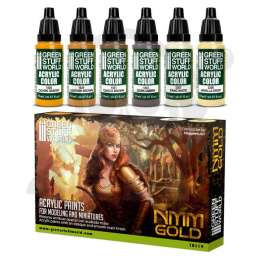 Green Stuff Paint Set - NMM Gold - farby 6x 17ml