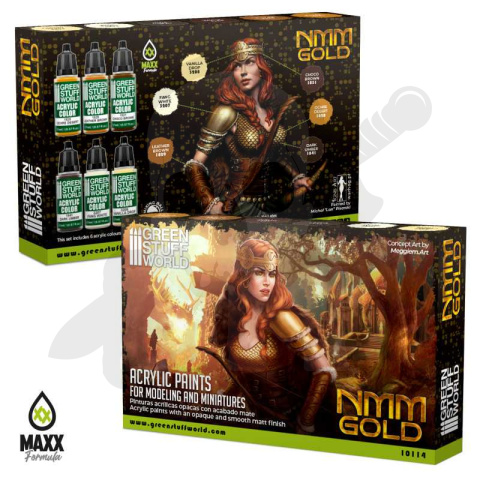 Green Stuff Paint Set - NMM Gold - farby 6x 17ml