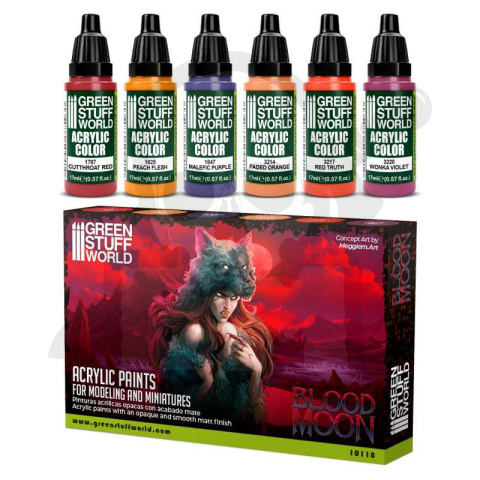 Green Stuff Paint Set - Blood Moon - farby 6x 17ml