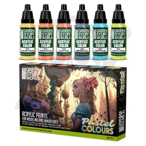 Green Stuff Paint Set - Pastel Colors - farby 6szt.