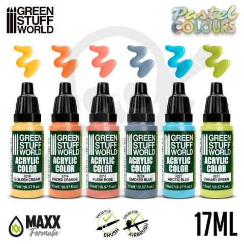 Green Stuff Paint Set - Pastel Colors - farby 6szt.