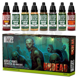 Green Stuff Paint Set - Undead - farby 8x17ml