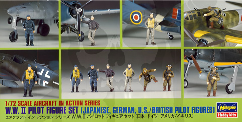 Hasegawa X72-08 WWII Pilot Figure Set 1:72
