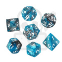 Kości RPG 7 szt. Dwukolorowe - Stalowo-błękitne K4 6 8 10 12 20 i 00-90