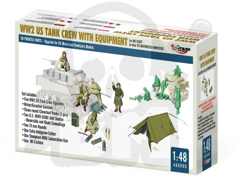 1:48 WW2 US Tank Crew With Equipment for M8 Scott & other US Motorised Howitzers