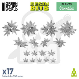 Zestaw miniaturek 3D - Cannabis 17 szt.