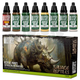 Green Stuff Paint Set - Savage Reptiles - farby 8x 17ml