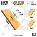 MDF Bases - 25x50 mm 10 szt. podstawki pod figurki prostokątne