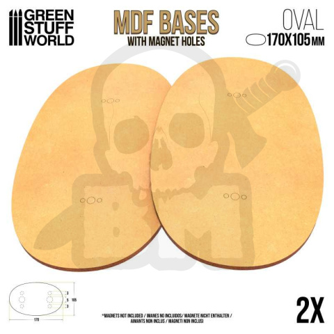 MDF Bases - Oval 170x105mm 2 szt. podstawki pod figurki