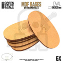 MDF Bases - Oval 60x35 mm 6 szt. podstawki pod figurki