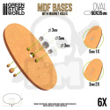 MDF Bases - Oval 60x35 mm 6 szt. podstawki pod figurki