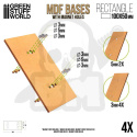 MDF Bases - Prostokąty 100x50 mm 4 szt. podstawki pod figurki