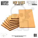 MDF Bases - Prostokąty 75x50 mm 8 szt. podstawki pod figurki