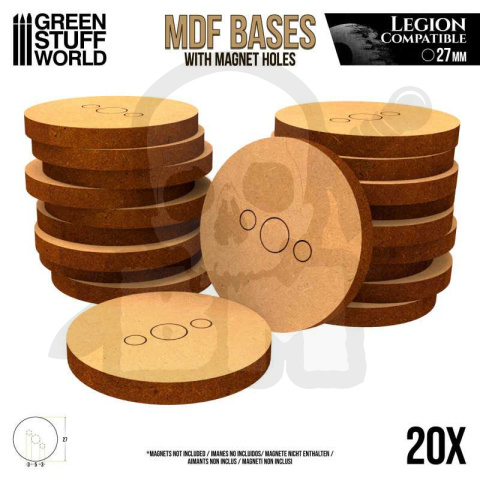 MDF Bases - Round 27mm Legion podstawki pod figurki