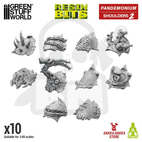 3D Printed DakkaDakka - Pandemonium - Nurgle Shoulder Pads Set 02