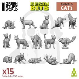 3D Printed Cats - koty 15 szt.