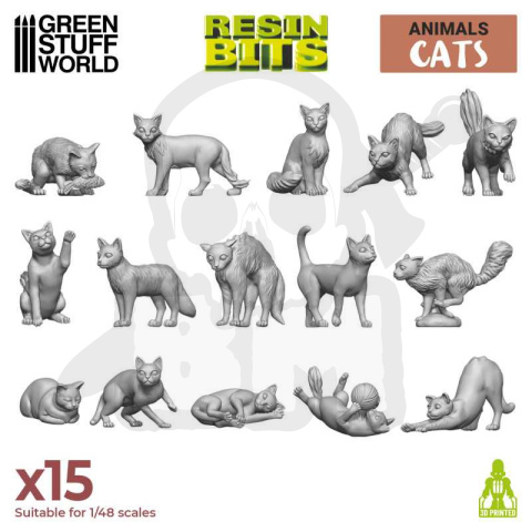 3D Printed Cats - koty 15 szt.