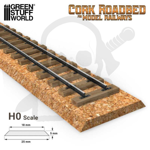 H0 Cork Roadbed - korkowe podstorza 6 szt.
