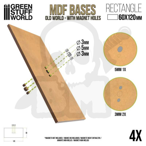 MDF Bases - 60x120 mm podstawki pod figurki 4 szt.