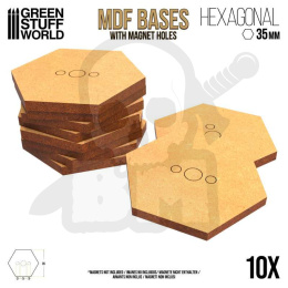 MDF Bases - Hexagonal 35 mm podstawki pod figurki