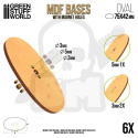 MDF Bases - Oval 75x42 mm 6 szt. podstawki pod figurki