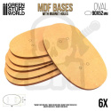 MDF Bases - Oval 90x52 mm 6 szt. podstawki pod figurki