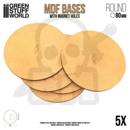 MDF Bases - Round 80 mm podstawki pod figurki 5 szt.