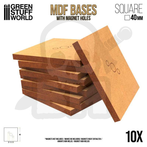 MDF Bases - Square 40 mm 10 szt. podstawki pod figurki