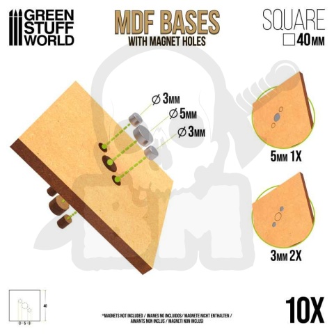 MDF Bases - Square 40 mm 10 szt. podstawki pod figurki
