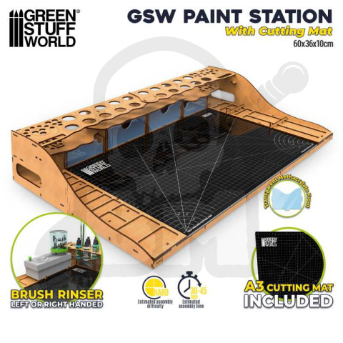 MDF Paint Station with Cutting Mat