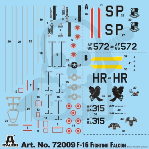 1:72 Complete Set for Modeling F-16 C/D Night Falcon